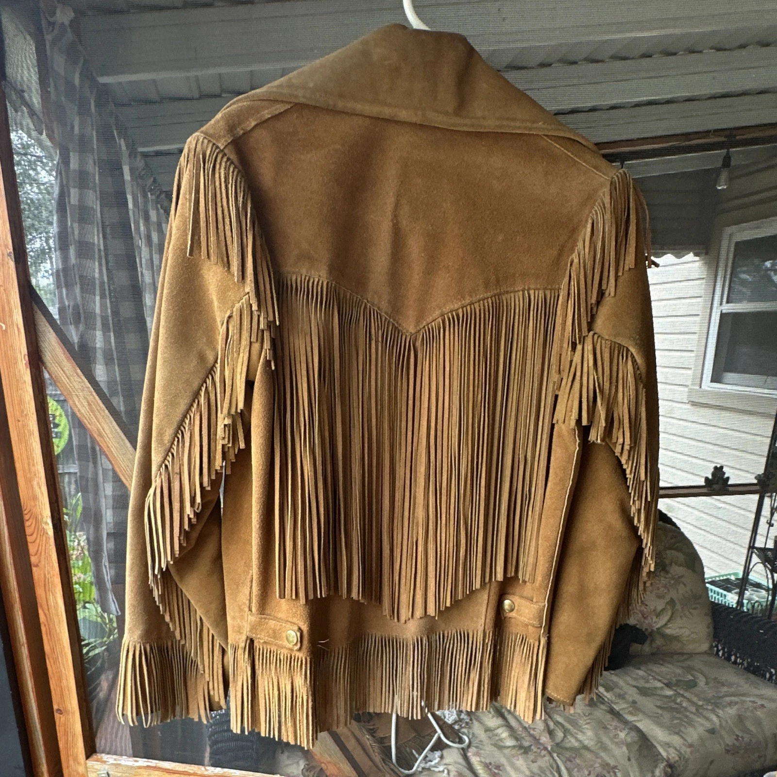 VTG 60s-70s Buckboard Woman’s Leather Fringe Western Snap Front Lined Jacket image 7