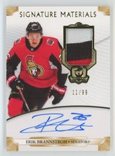 2019-20 UD The Cup Signature Materials Rookies Patch Erik Brannstrom RC Auto
