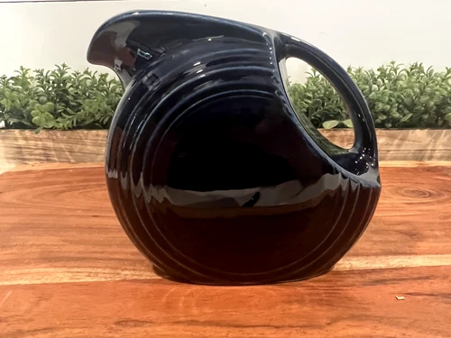 Fiesta Cobalt Blue Small Disc Water Pitcher.  5.75" Post 86  Fiestaware Ceramic