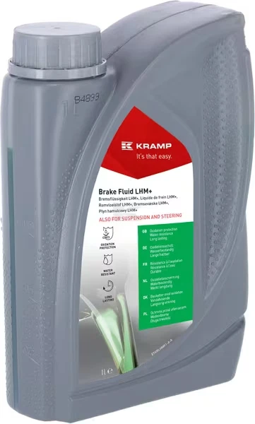 KRAMP LHM+ Mineral Brake Fluid – 1 Litre | Green Hydraulic Oil for Braking & Suspen...