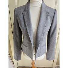 Andre Barreau New York Vintage Grey Wool Blend Single Button Blazer Jacket w 8