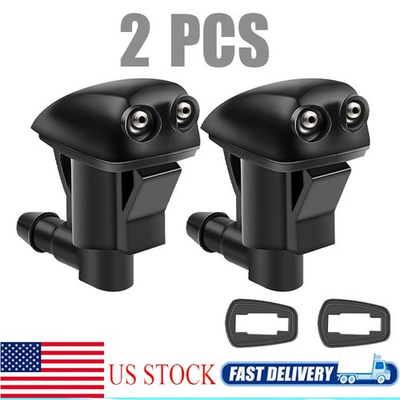 #ad Black Dual Holes Adjustable Car Windshield Washer Nozzle Wiper Water Spray Jet $9.95