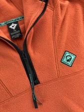 Outdoor Afro x REI Co-op 1/4 Zip Jkt Mens Sz Large Orange Fleece Hoodie Pullover