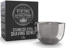 Viking Revolution Stainless Steel Shaving Soap Bowl- Shaving Mug for Shave Cream