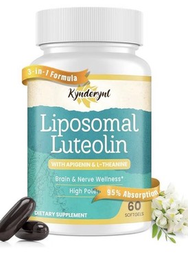 Kynderynl Liposomal Luteolin 200mg Supplement Brain Nerve Wellness 60 Softgels