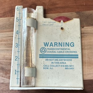 Rain Gauge Transcontinental Coaxial Cable Crossing Dow IL White Vintage AT&T
