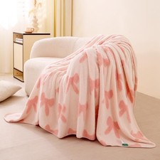 Super Soft Pink Cute Cozy Decorative Throw Blanket for Couch 60x80 In