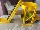 VINTAGE YELLOW AND GREEN STRUCTO DUMP TRUCK WITH THE SU[ER SANDY LAODER