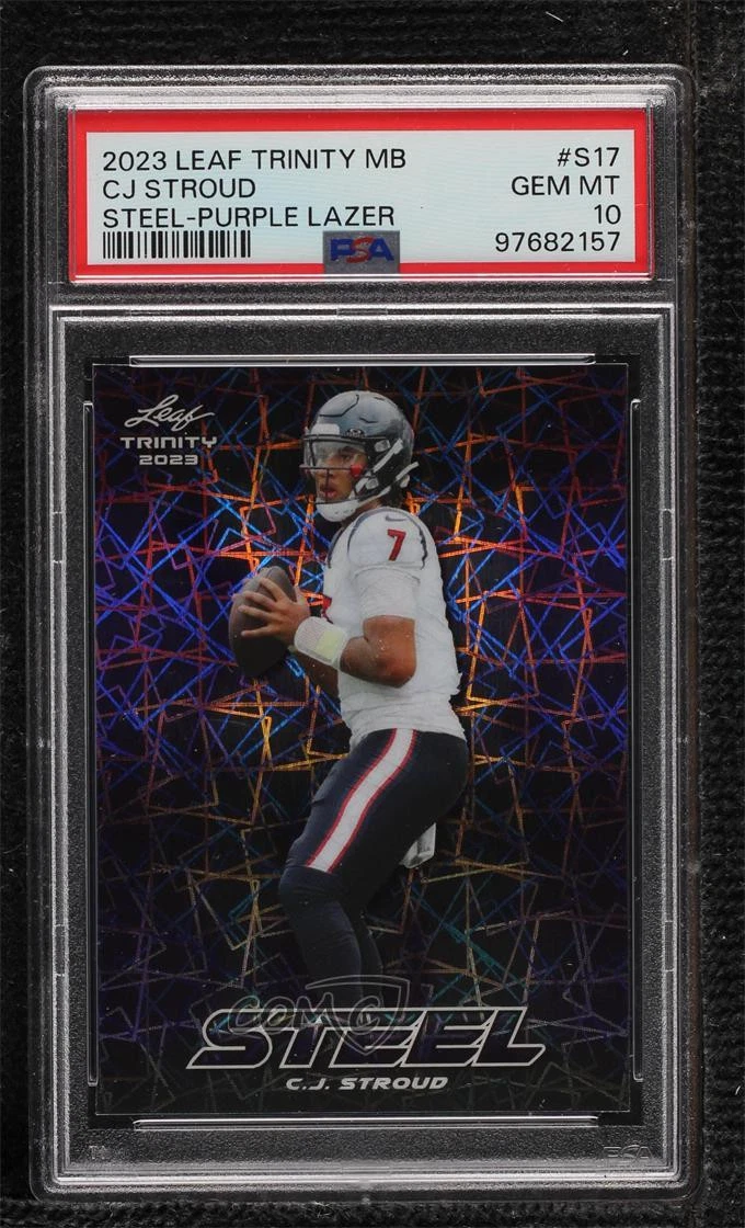 CJ Stroud Leaf Trinity Mega Box Steel #S17 Purple Lazer