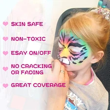 Face Body Paint Set, 15 Colors Painting Palette Makeup Kit with 10 Pcs Profes...