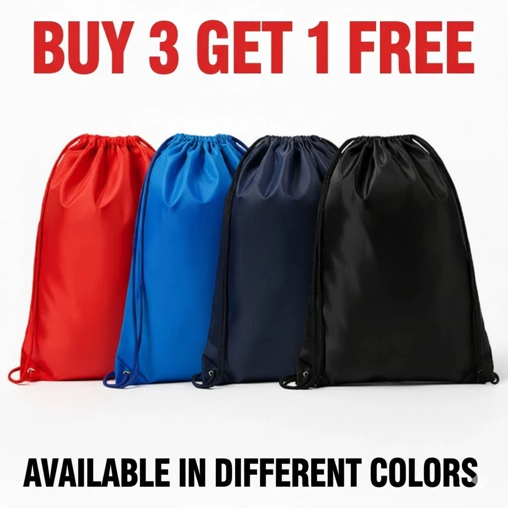 Nylon Drawstring Rucksack Bag - Swimming Backpack for School PE Kit Sports Gear