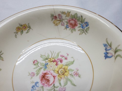 Cuenco vintage con cáscara de huevo Nautilus K45N5 marfil floral 5 1/2" hecho en EE. UU. - Imagen 8 de 11