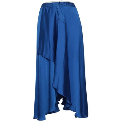 Zara, Maxirock, Größe: S, Blau, Einfarbig, Satin, Damen #Zqa