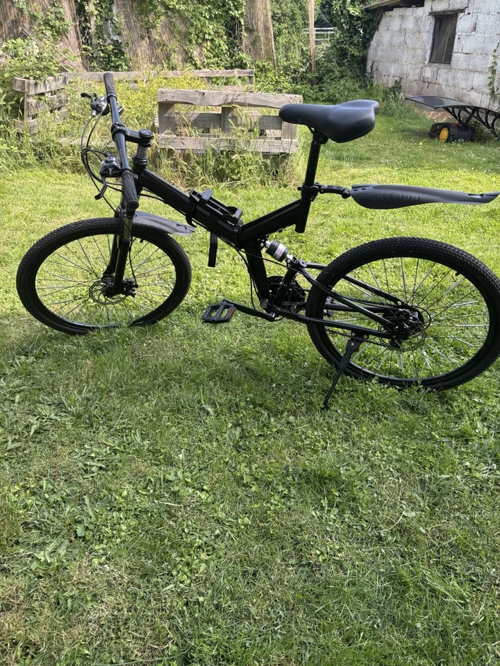 Pinyelin 26 Zoll Mountainbike 21 Gang Faltrad schwarz - Bild 2 von 4