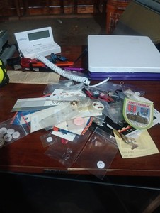 VTG, Buttons, Woolsworth Sewing Needle.book, Patches LOT. MISC DIFFERENT SIZES.
