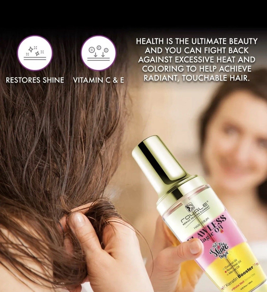 Flawless Magic Hair Serum Coconut Rose Petal Marula Oil  display picture 3
