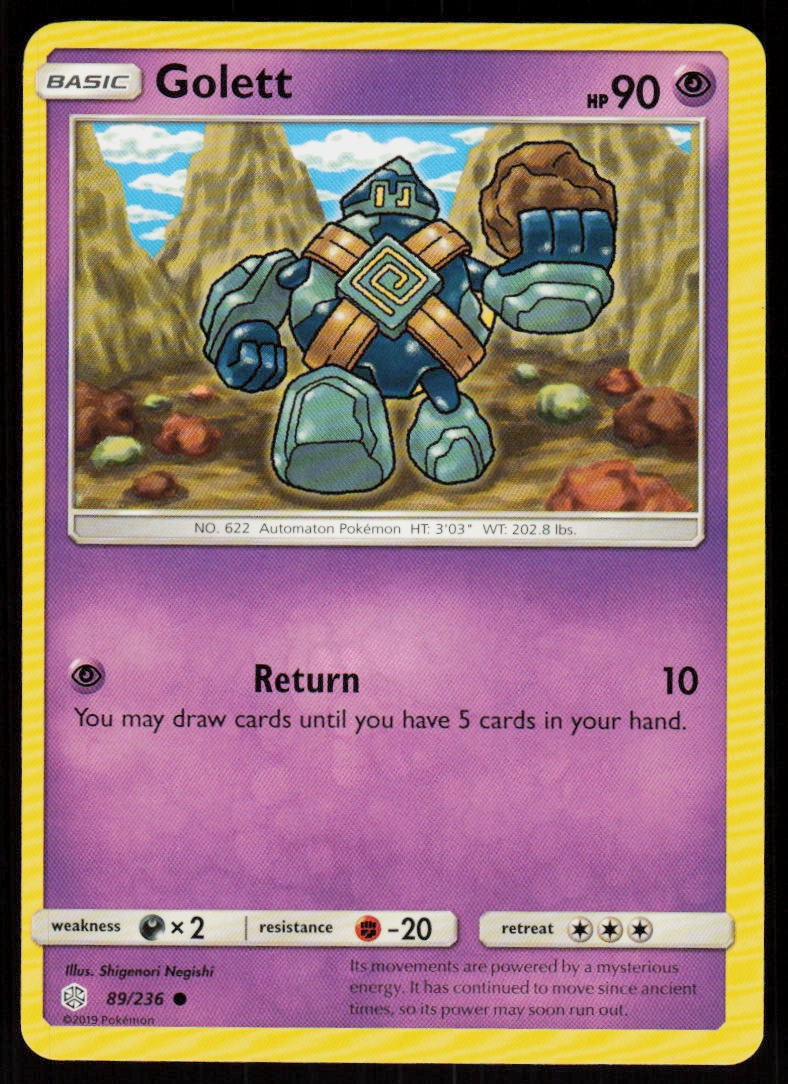 Golett 89/236 Common Cosmic Eclipse Pokemon Near Mint