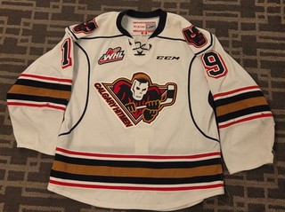 Calgary Hitmen WHL Game Worn Used Jersey #19 Carson Focht SZ 56 CCM