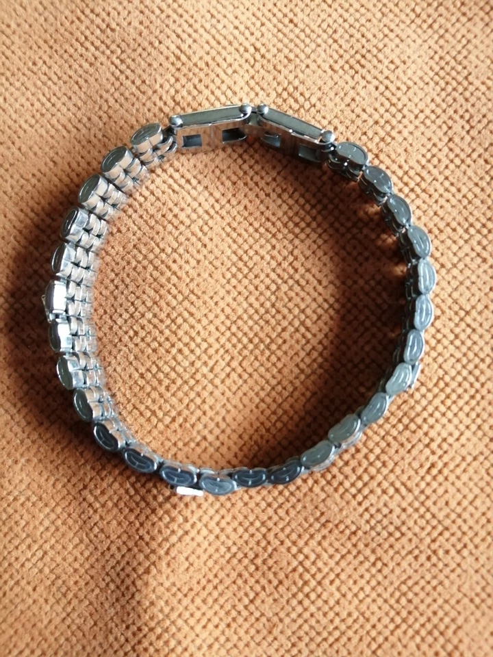 Armband, stainless steel, mit Kronen, ca. 20,5 cm x 1 cm - Bild 4 von 4