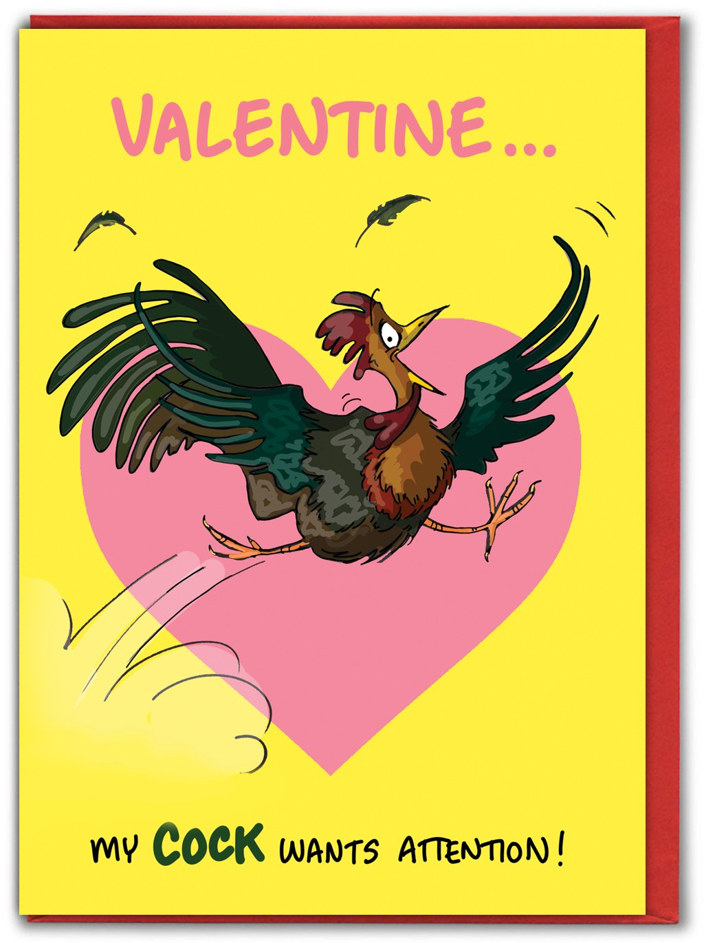 Funny Valentines Card For Him Her Rude Cock Pun Cheeky Cartoon Comedy Humour