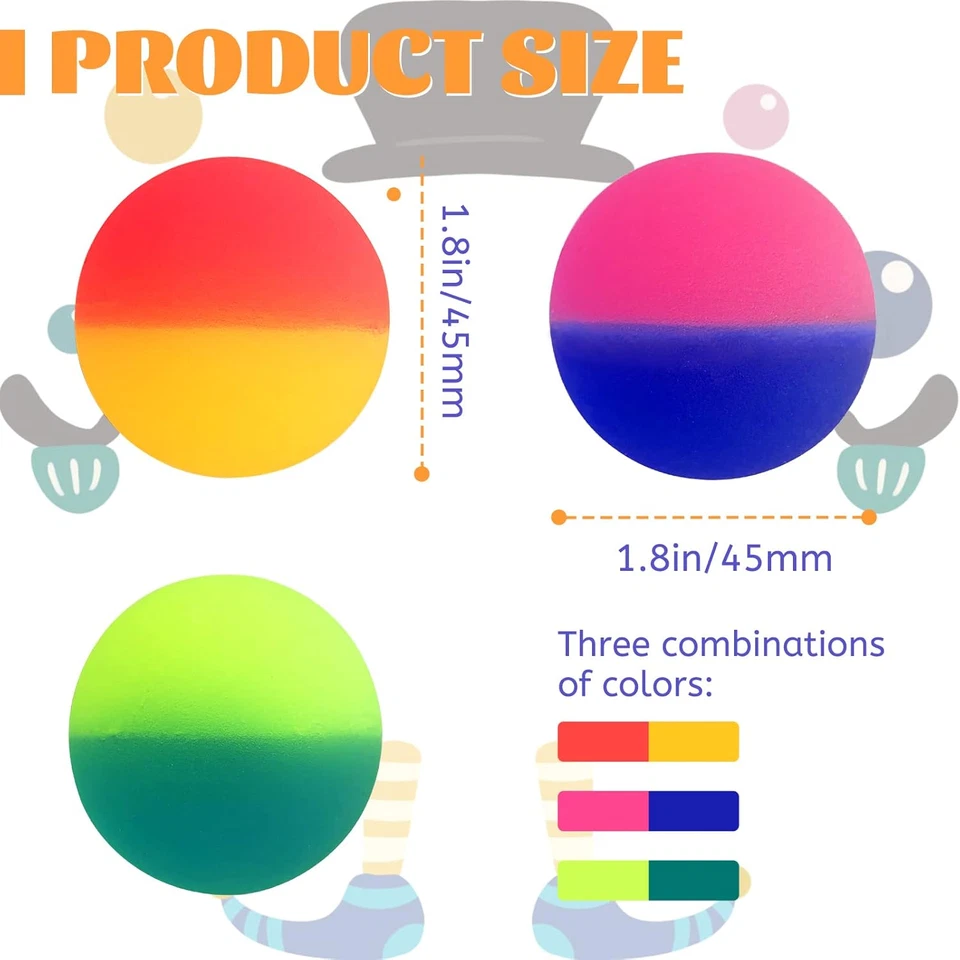18 piezas bolas hinchables para niños, 45 mm Jumbo bolas súper hinchables, goma rebote alto Foto 2 de 4