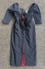 Agent Provocateur Thora Lace Up Corset Dress Black/Red Sz 3/S-M