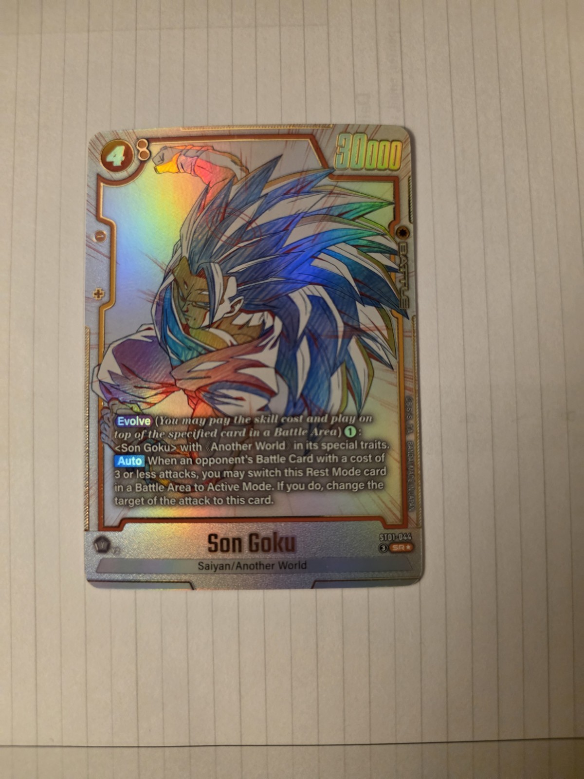 Son Goku ST01-044 Dragon Ball Japanese Fusion World Story Booster 01 trading card — raw and PSA graded price guide
