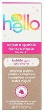 HELLO Bubblegum Unicorn Sparkle Toothpaste for 4.2 Ounce Pack of 1 , Pink