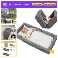Portable Toddler Travel Bed with Soft Foam Safety Rails, Lightweight Easy Setu