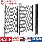 Double Folding Security Gate 85" H x 150" W / 61” H x 122” W Scissor Gate Black