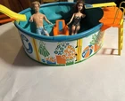 Vintage 1973 MATTEL BARBIE 16" Pool Party 7795 w/Ken & Barbie & Accessories