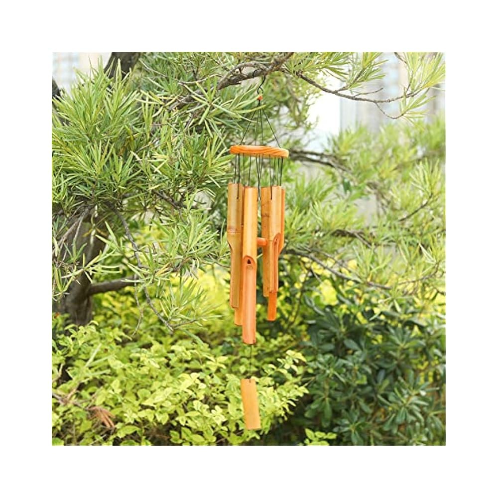 Bamboo Wind Chime, Deep Tone Outdoor Decor for Garden, Patio, & Home