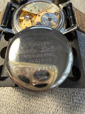 Citizen Super deluxe parashock 25 jewels 1960 silver case gold