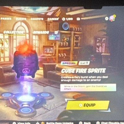Fortnite Cube Fire Sprite Special Lvl 1 In-Game Virtual Item/Reward Collectible