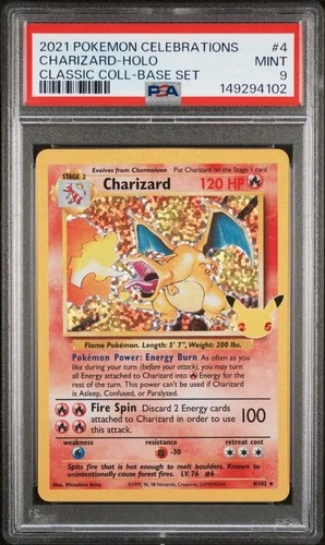 Charizard 4/102 Pokémon Celebrations Classic Collection NM PSA 9