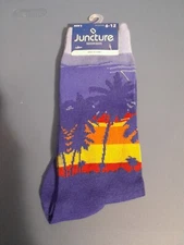 NEW Juncture Crew Socks Size 6-12  Official Palm Tree Beach ʻ Outer Wear Socks