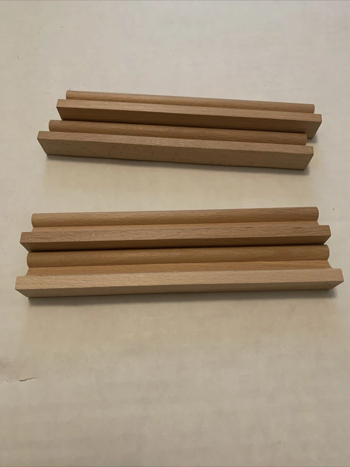 Lote de 4 bandejas porta azulejos de madera Scrabble piezas de repuesto artesanías Foto 2 de 4