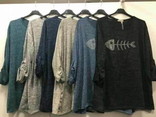 Glitter Viscose Plus Size Tops & Shirts for Women