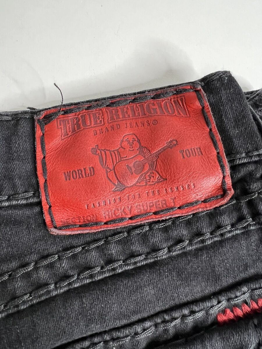 RARE True Religion Men's 38x34 Ricky Super T Black Denim RARE True Religion Men's 38x34 Ricky Super T Black Denim