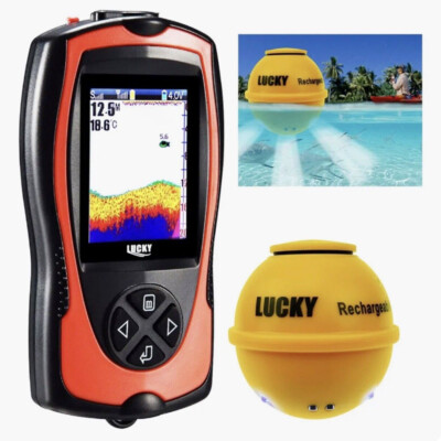 LUCKY 45M Depth Detector Echo Sounder Portable Sonar Fish Finder Attractive Lamp