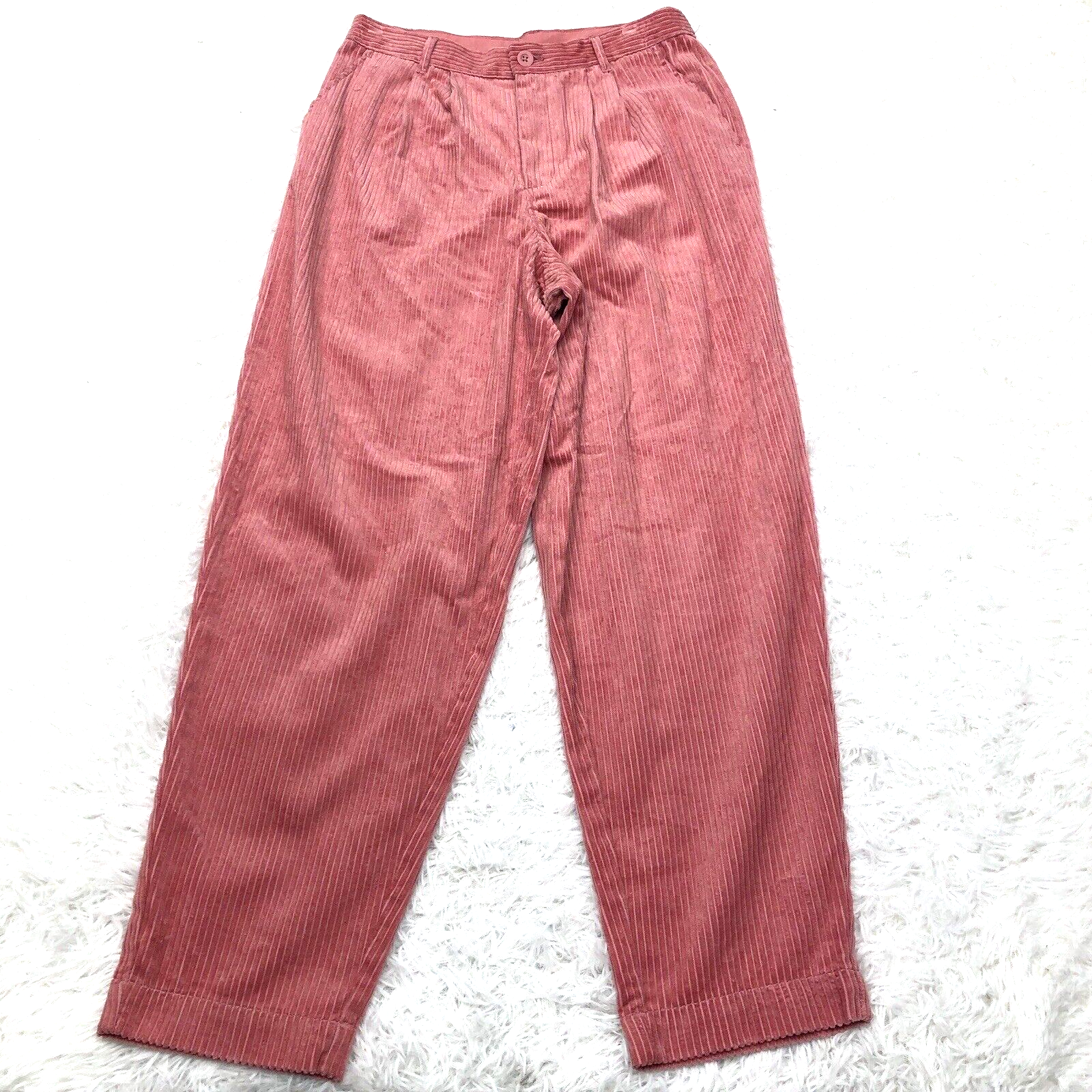 FILA Pantaloni blazer canottaggio taglia 8 target velluto a coste gamba dritta plissettati rosa