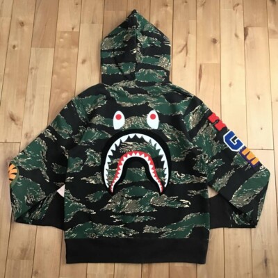 BAPE Tiger Camo EMBROIDERY Shark full zip hoodie A Bathing BAPE Tiger Camo EMBROIDERY Shark full zip hoodie A Bathing
