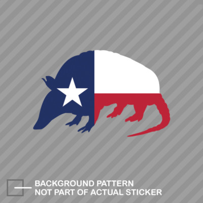 Armadillo Shaped Texas Flag Sticker Decal Vinyl lonestar