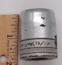 SK 1/2" Drive 12 Point 15/16 In. Shallow SAE Socket Knurled 40130 USA S271