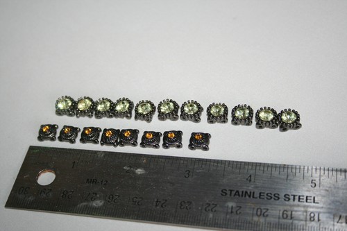 JEWELRY MAKING RHINESTONE GLASS BRILLIANT BEZEL LINKS FOR BRACELETS 8 YELLOW LI