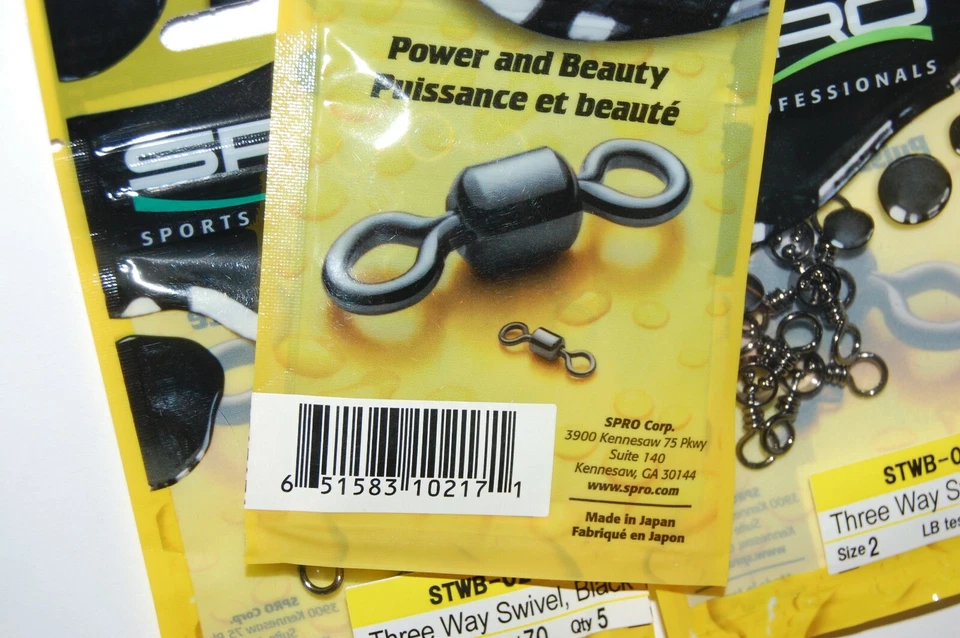 3 packs spro three way swivels  size 2 70 lb test 5 per pack stwb-02-5 - Image 3 of 3