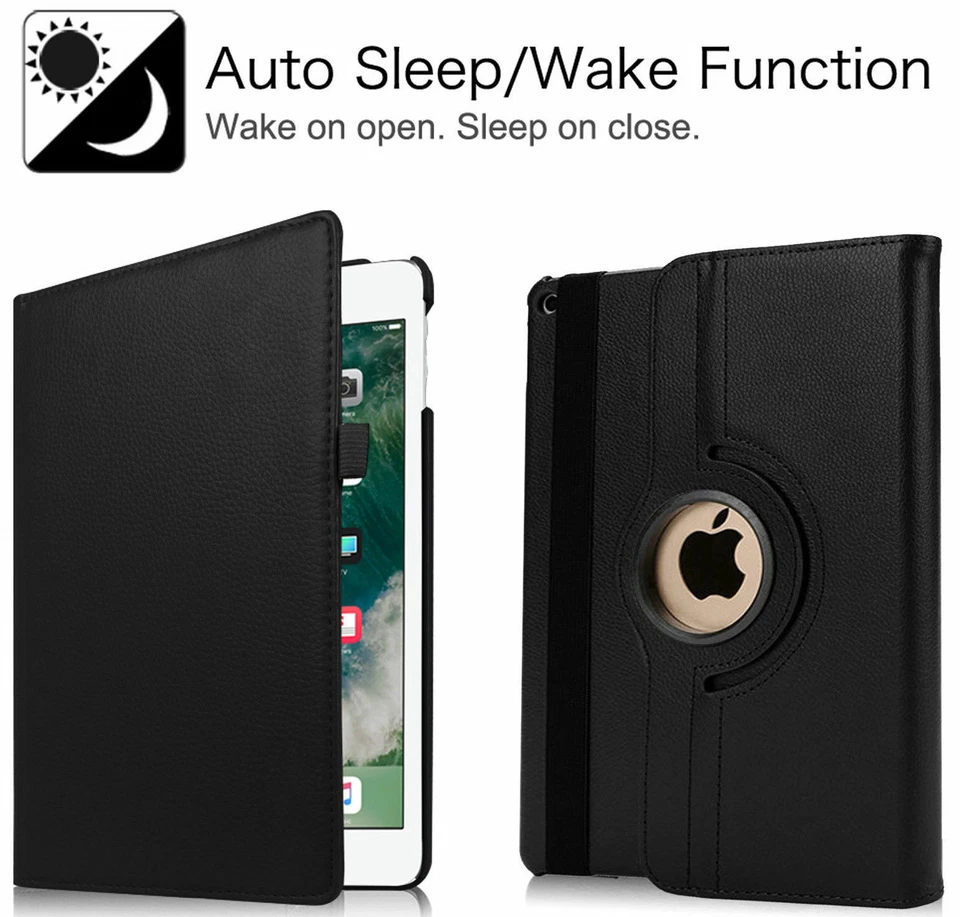 Leather 360 Rotating Smart Case Cover Apple iPad Air 2 Pro 10.5 / 9.7 Air 10.2 - Image 2 of 4