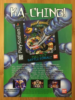 Power Rangers Zero Full Tilt Battle Pinball PS1 1996 Poster Ad Print Official