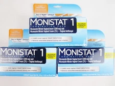 3 x Monistat 1 Yeast Infection Treatment Vaginal Antifungal Miconazole Nitrate