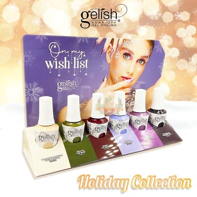 Gelish Gel Polish On My Wish List Winter/Holiday 23 Full 6pcs + Display